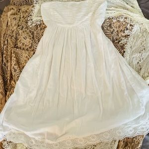 White strapless summer dress